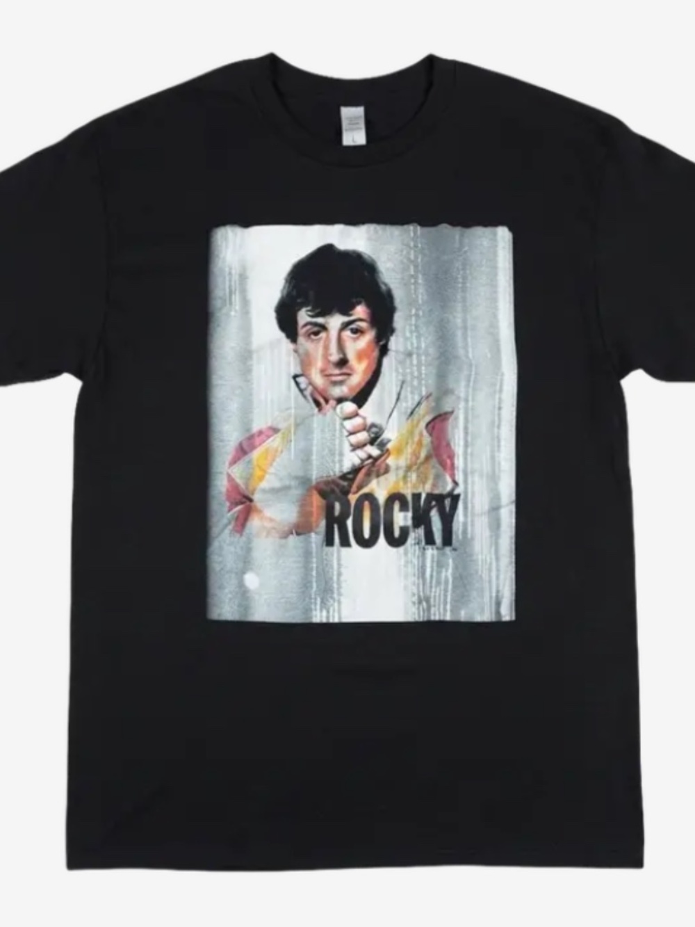 Tultex 202 Rocky Graphic T-Shirt Tee Black Size Large